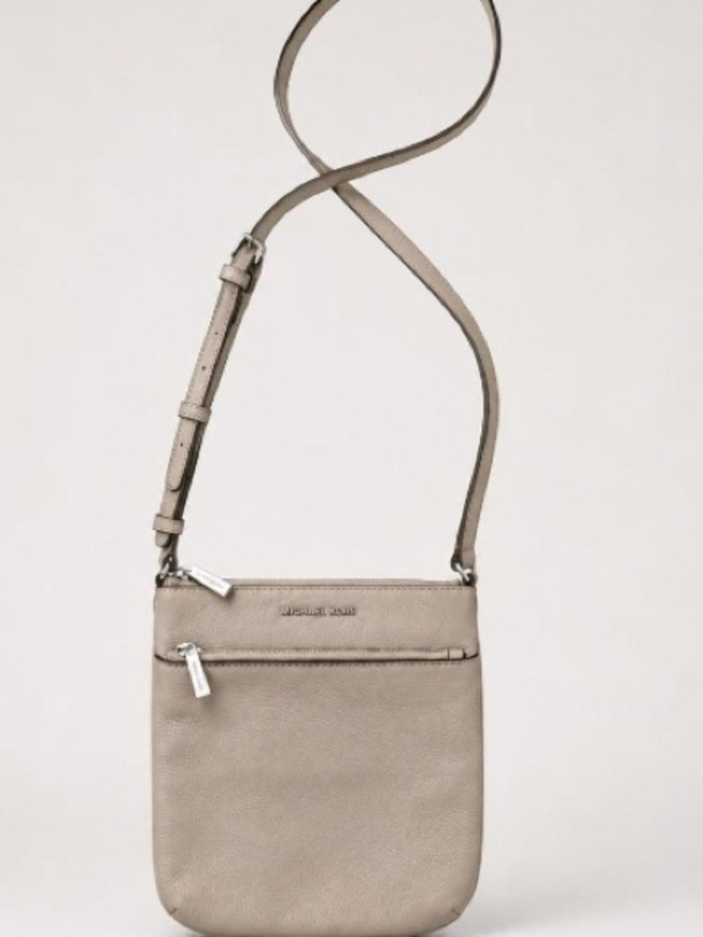 Michael Kors Taupe Pebbled Leather Crossbody